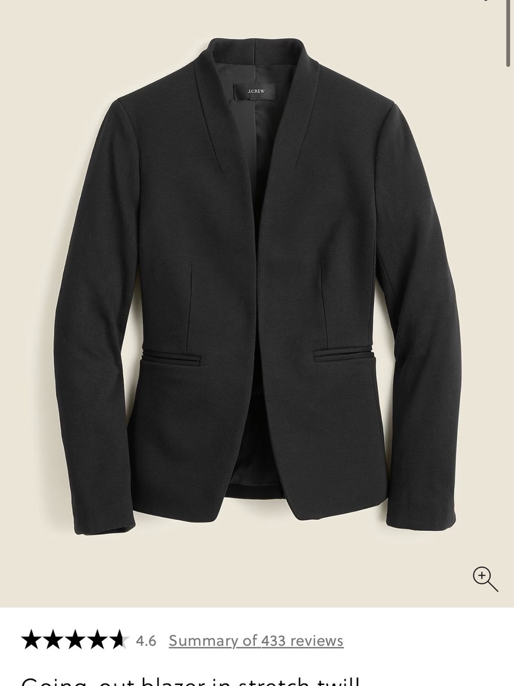 J. Crew Black Going Out Blazer
